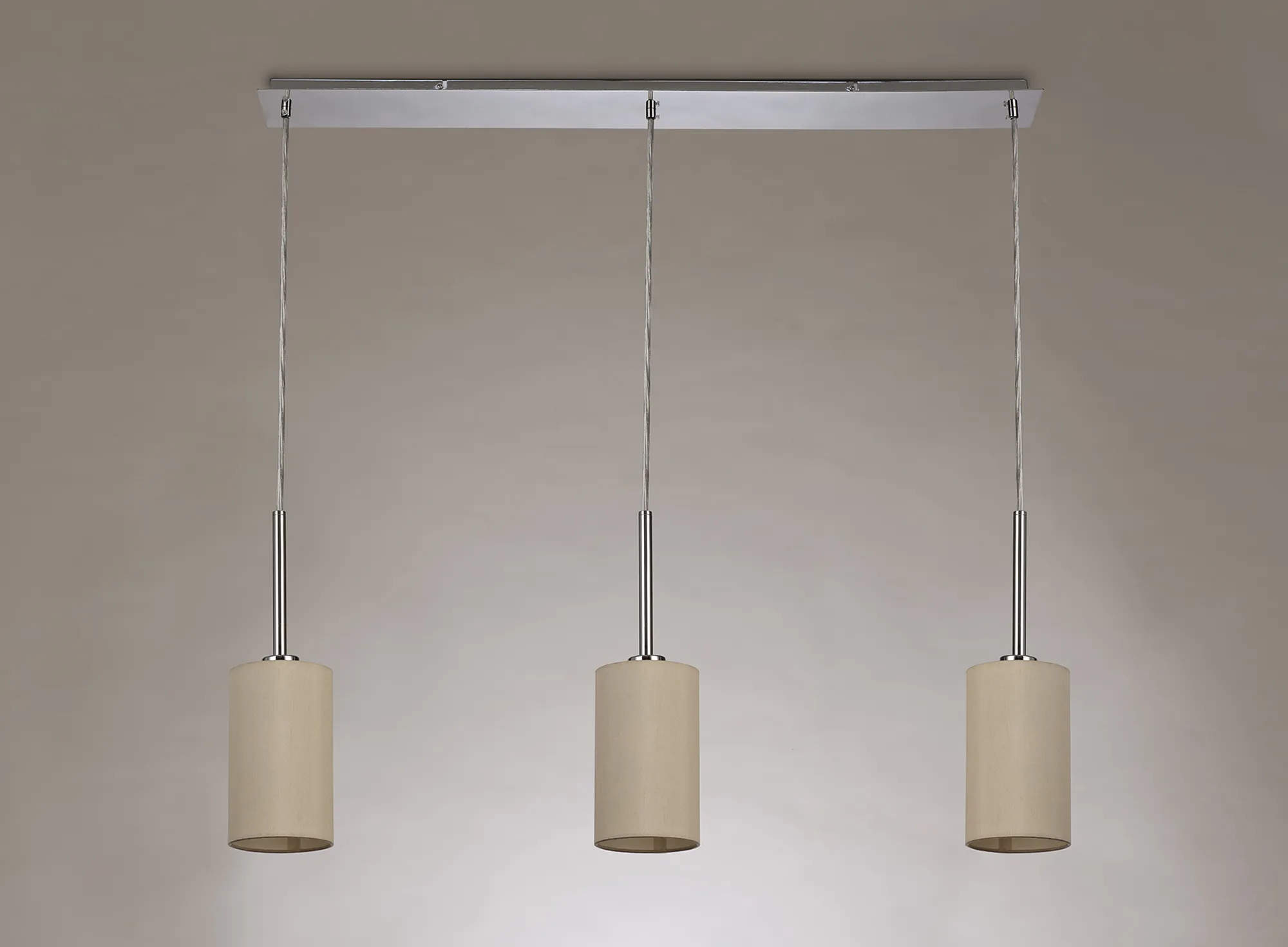 Baymont 12cm Shade 3 Light Pendant Polished Chrome, Ivory Pearl DK0764  Deco Baymont CH IV